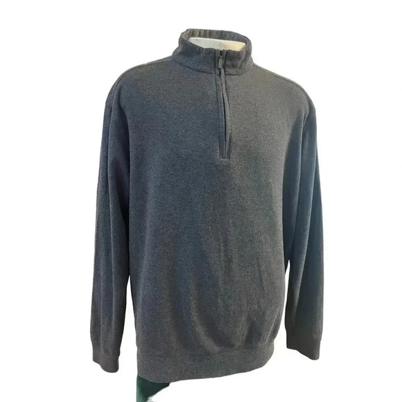 PORT AUTHORITY mens 1/4 zip gray pullover size xl - Picture 7 of 8